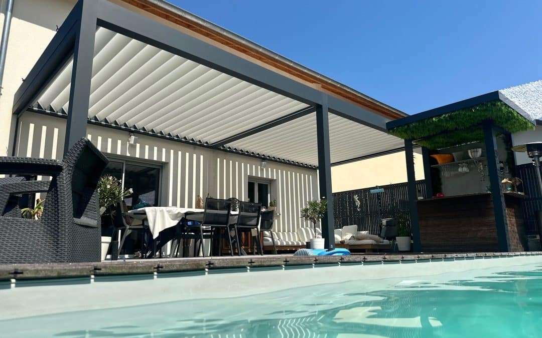 Installation d'une pergola bio climatique dans une villa à Froges 38190 en Isère
